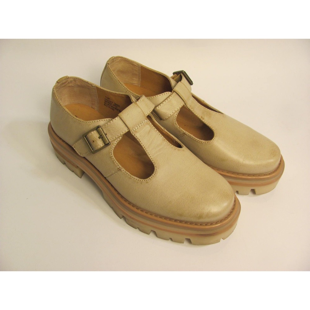 Kork-Ease Chunky Maryjane Lug-sole Tan Leather Size  7.5M